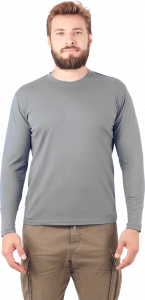 Футболка длинный рукав серая 160 г/м2